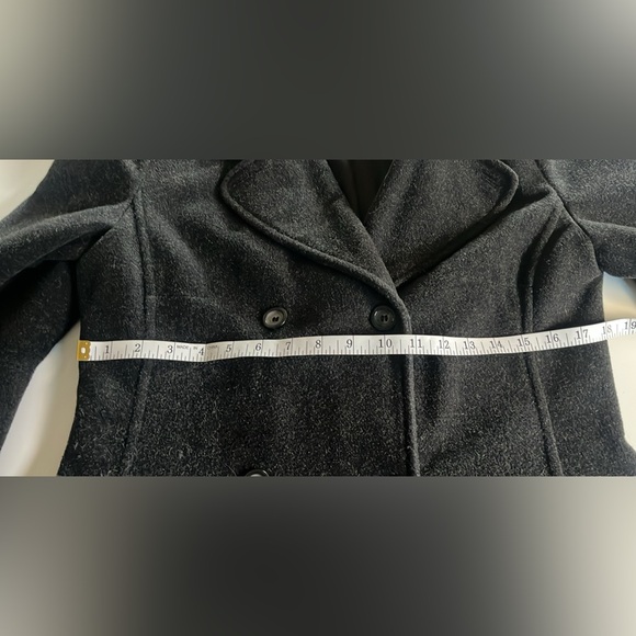 Vintage Wool Charcoal Grey Double-Breasted Women’s Maxi Coat - Picture 6 of 7